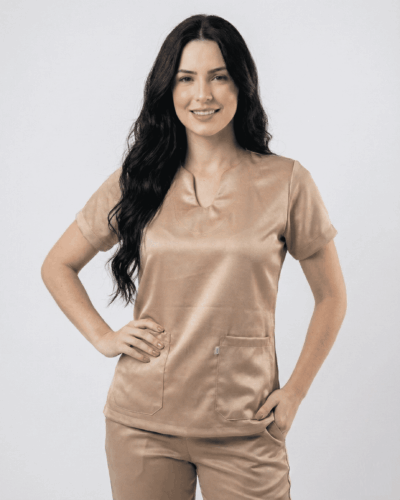 Scrub Feminino Lume Acetinado - Champanhe