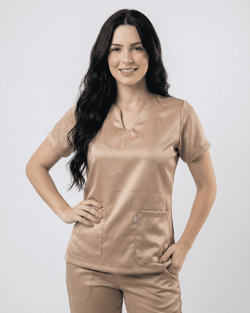 Scrub Feminino Lume Acetinado - Champanhe