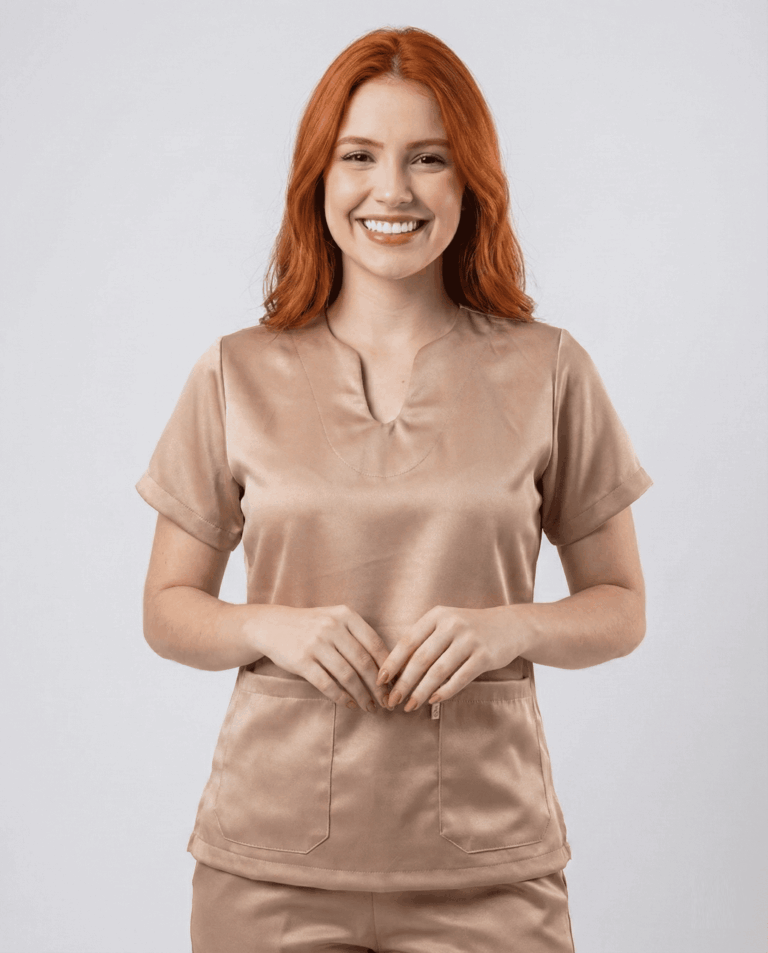 Scrub Feminino Lume Acetinado - Champanhe