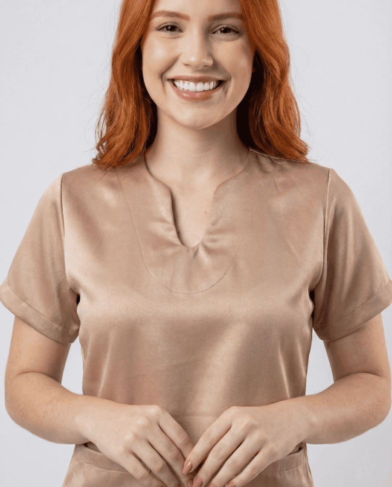 Scrub Feminino Lume Acetinado - Champanhe