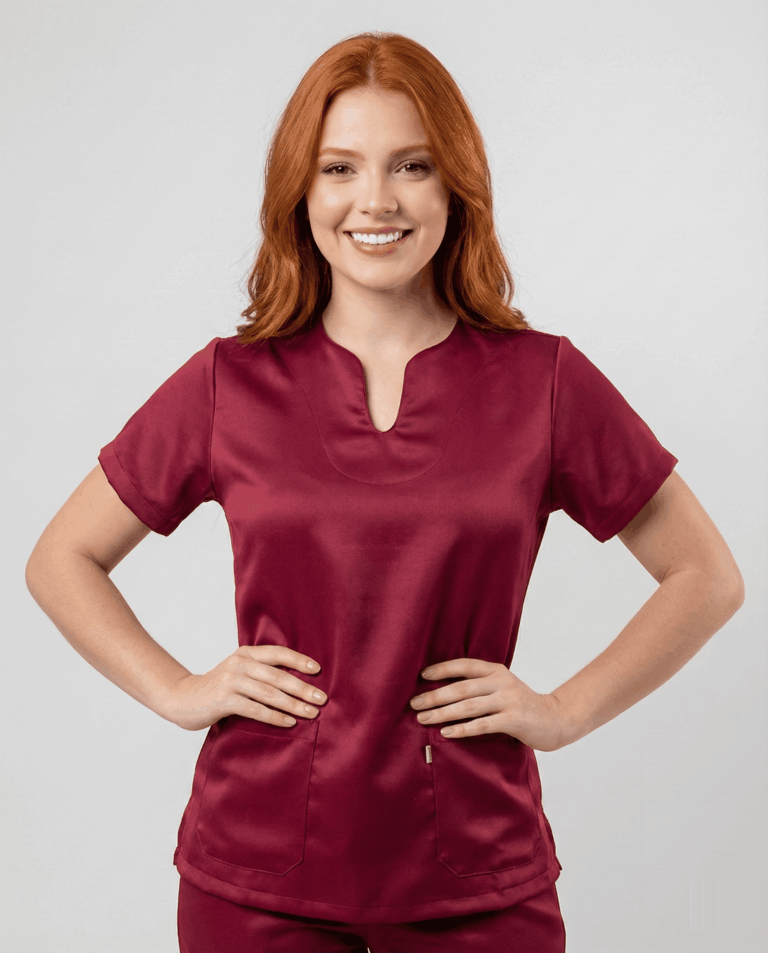 Scrub Feminino Lume Acetinado - Marsala