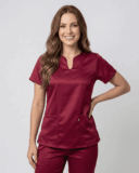 Scrub Feminino Lume Acetinado - Marsala