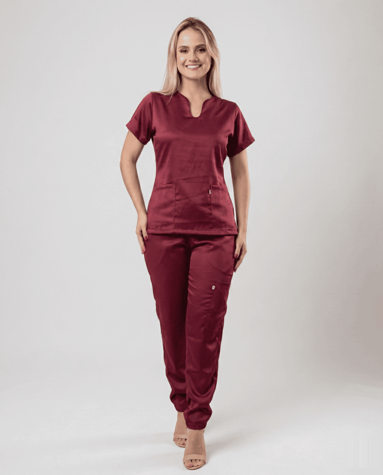 Scrub Feminino Lume Acetinado - Marsala