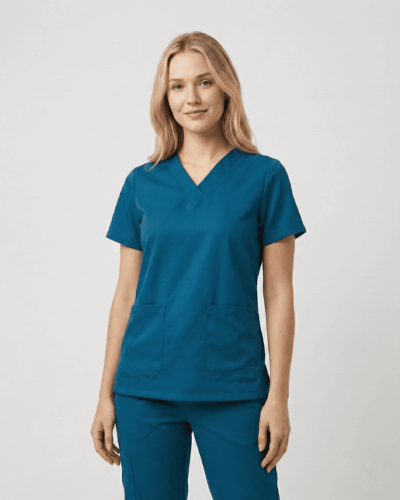 Scrub Feminino Onlybasic Gabardine Azul Petróleo