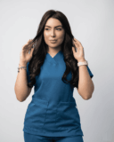 Scrub Feminino OnlyBasic Gabardine Azul Petróleo