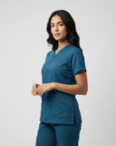 Scrub Feminino OnlyBasic Gabardine Azul Petróleo
