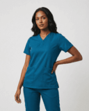 Scrub Feminino OnlyBasic Gabardine Azul Petróleo
