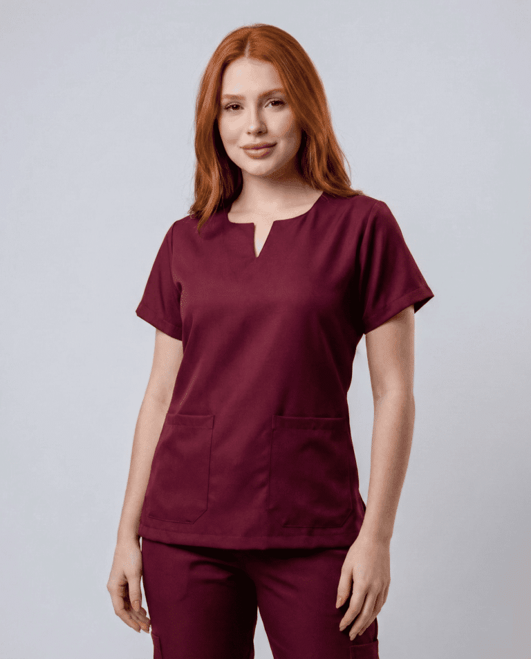 Scrub Feminino Vivant Gabardine - Vinho
