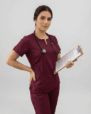 Scrub Feminino Vivant Gabardine - Vinho