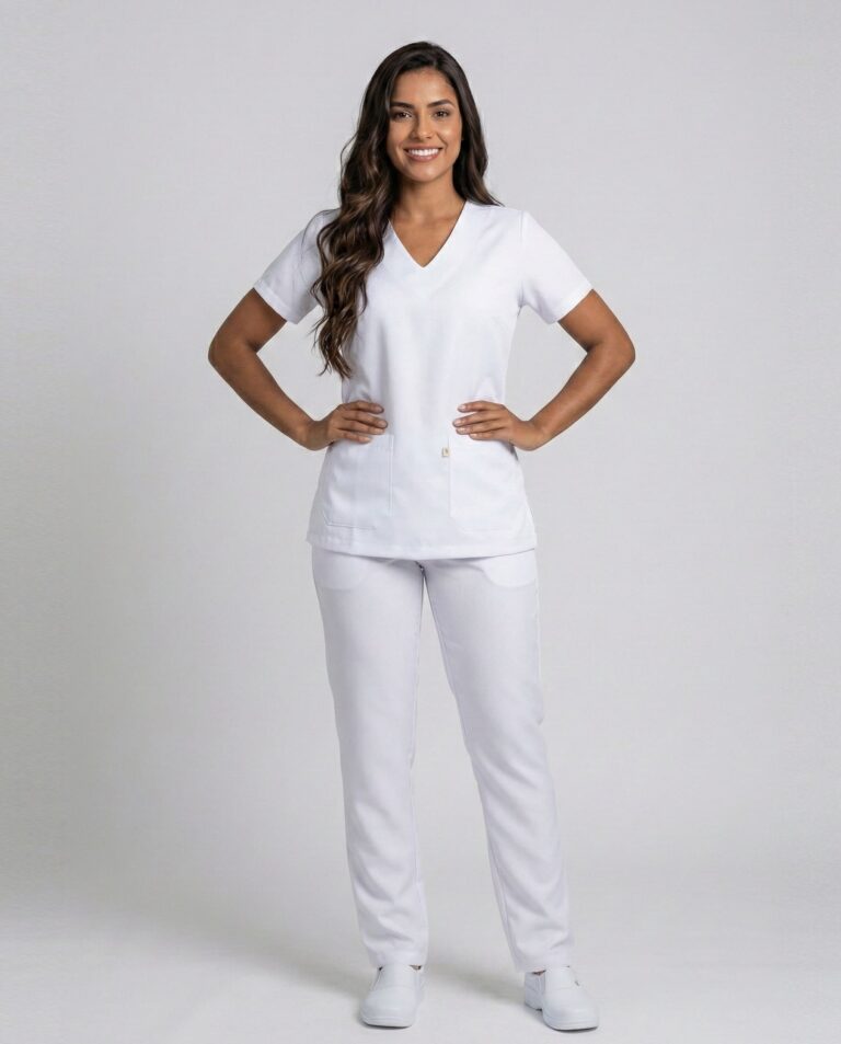 Scrub Feminino Lala Gabardine - Branco