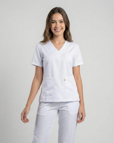Scrub Feminino Lala Gabardine - Branco