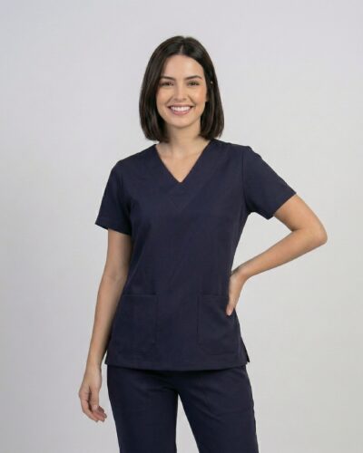 Scrub Feminino Lala Jogger Gabardine - Azul Marinho