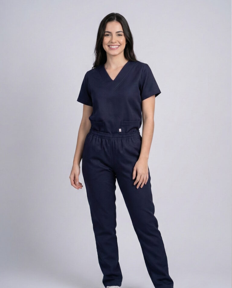 Scrub Feminino Lala Jogger Gabardine - Azul Marinho