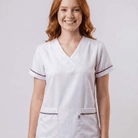 Scrub Feminino Liz Jogger Gabardine com Viés | Branco