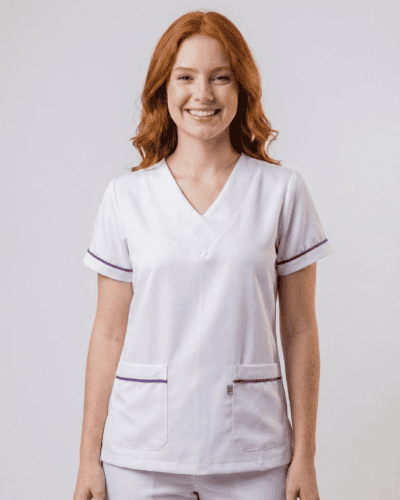 Scrub Feminino Liz Jogger Gabardine - Branco