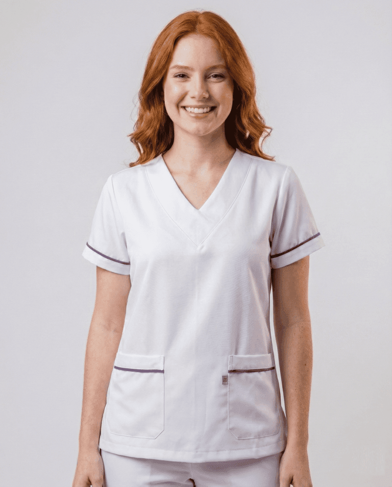 Scrub Feminino Liz Jogger Gabardine - Branco