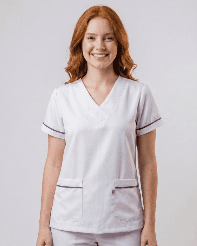 Scrub Feminino Liz Jogger Gabardine - Branco