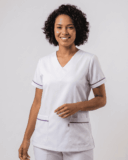 Scrub Feminino Liz Jogger Gabardine - Branco