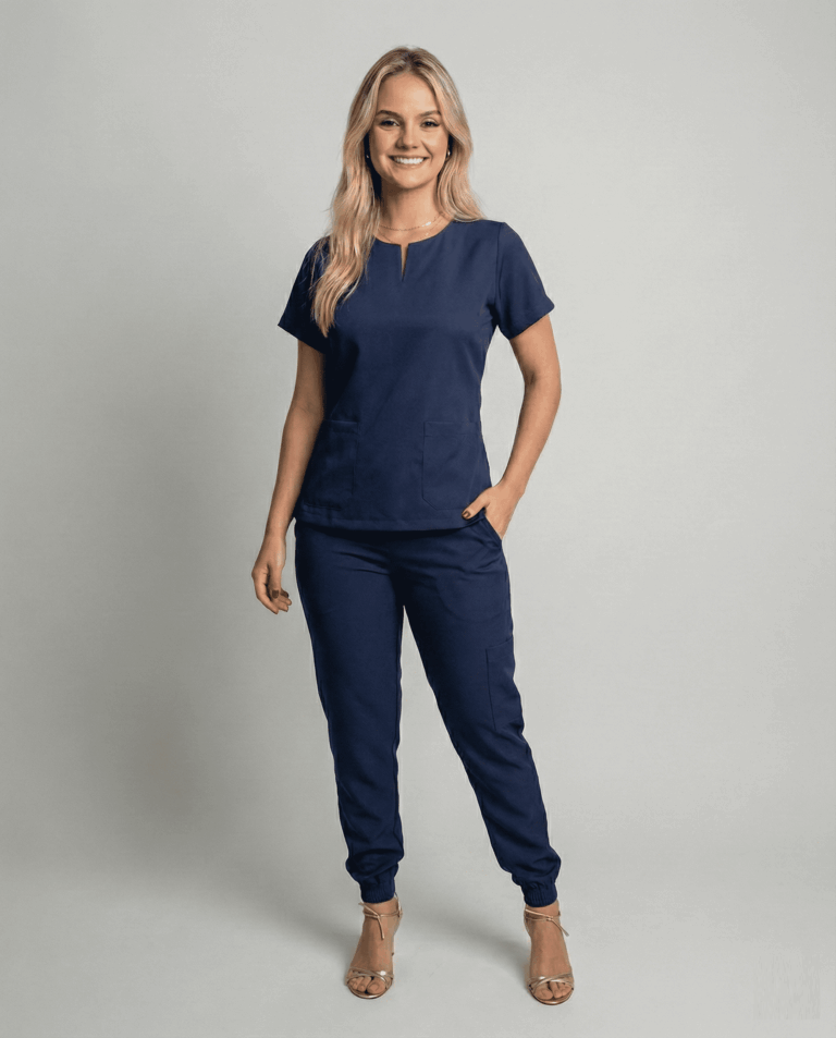 Scrub Feminino Vivant Jogger Babe - Azul Marinho