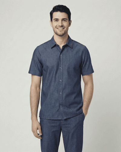 Scrub Masculino Nobile Chambray - Azul Marinho