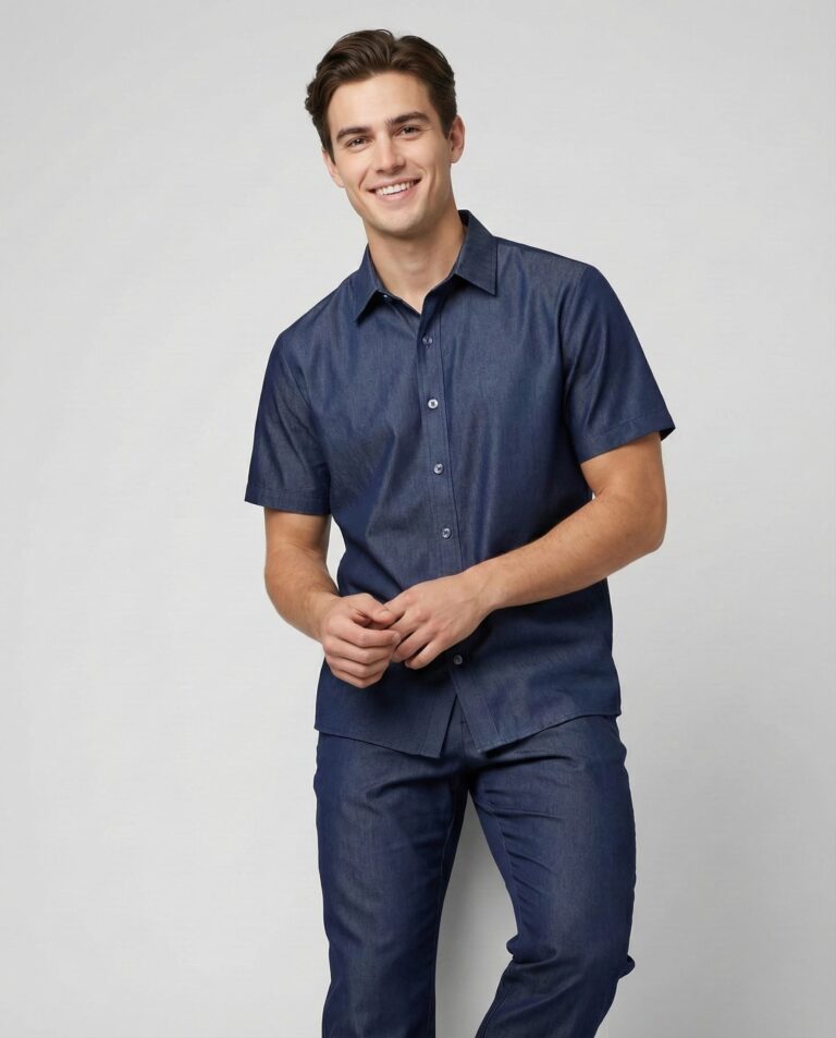 Scrub Masculino Nobile Chambray - Azul Marinho