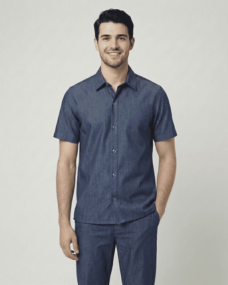 Scrub Masculino Nobile Chambray - Azul Marinho
