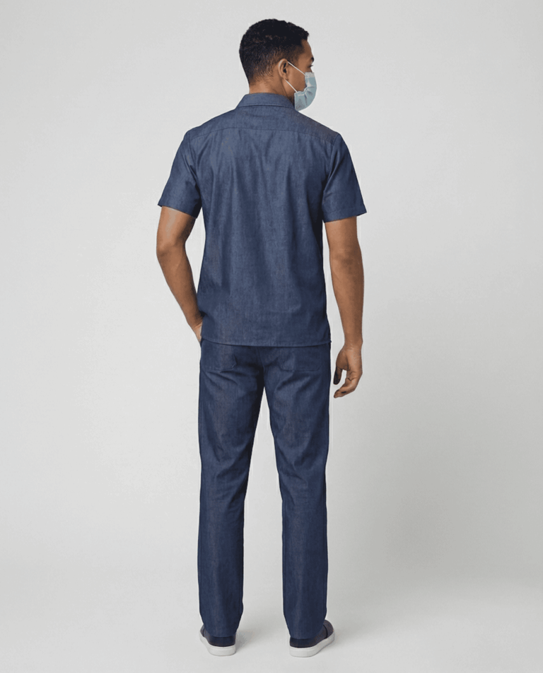 Scrub Masculino Nobile Chambray - Azul Marinho